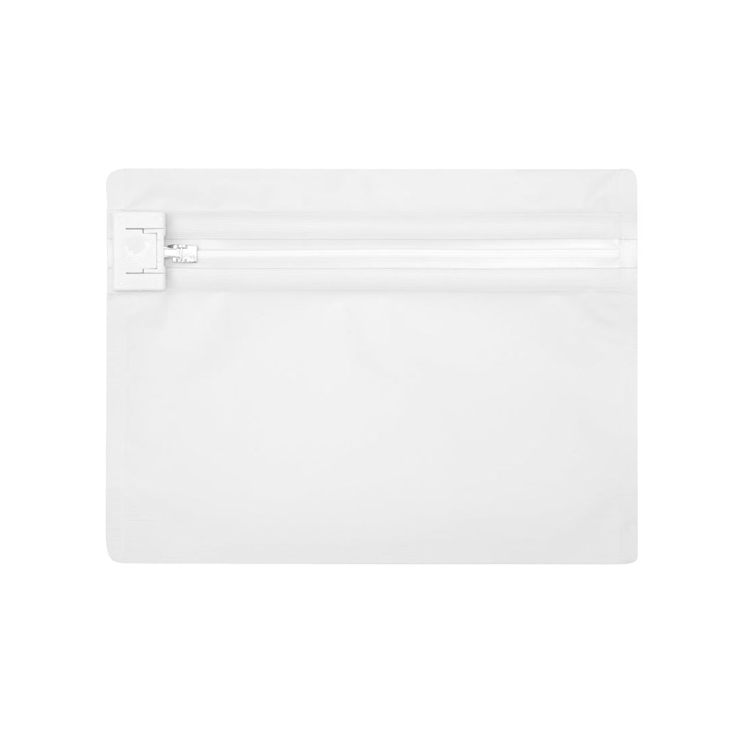High Level White Plastic Locking Pouch - Child-Resistant - 8" x 2 1/4" x 6" - 10 count box