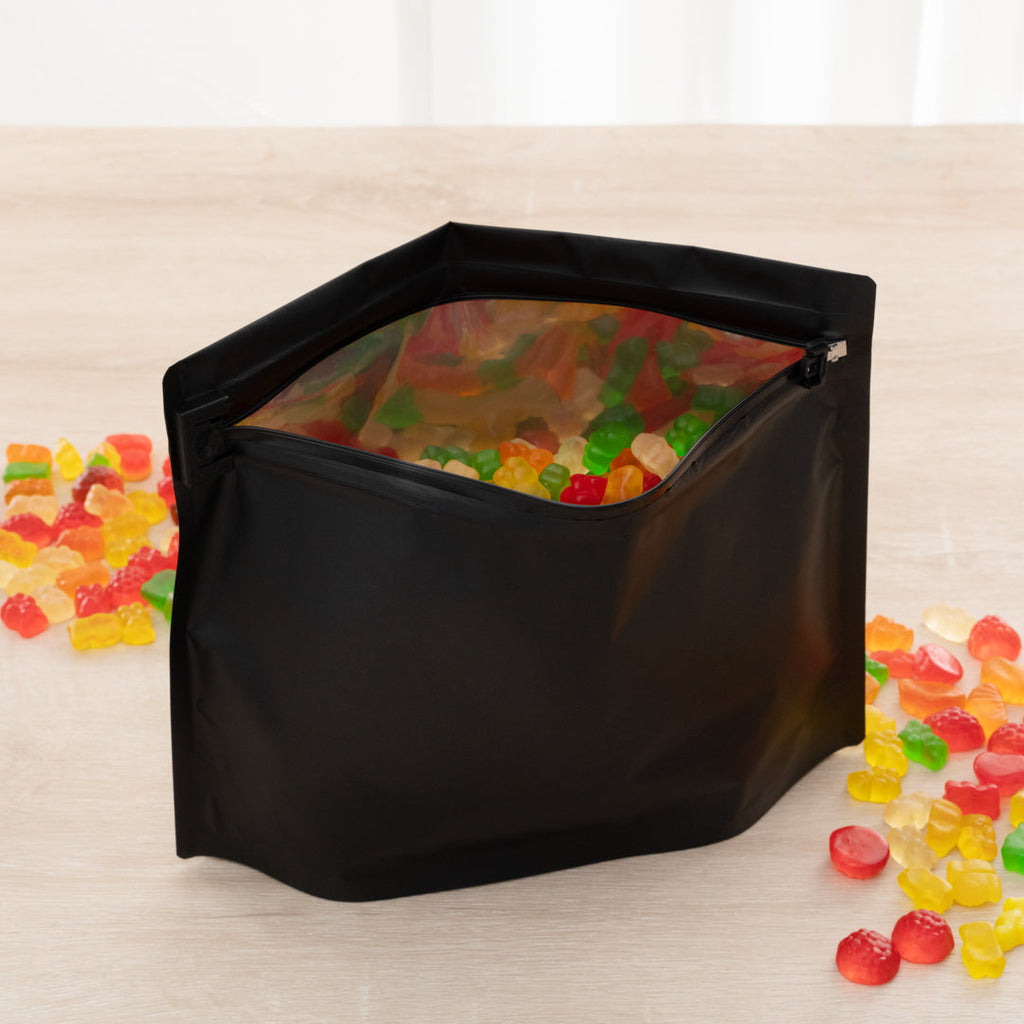 High Level Black Plastic Locking Pouch - Child-Resistant - 12 1/4" x 4" x 9" - 100 count box