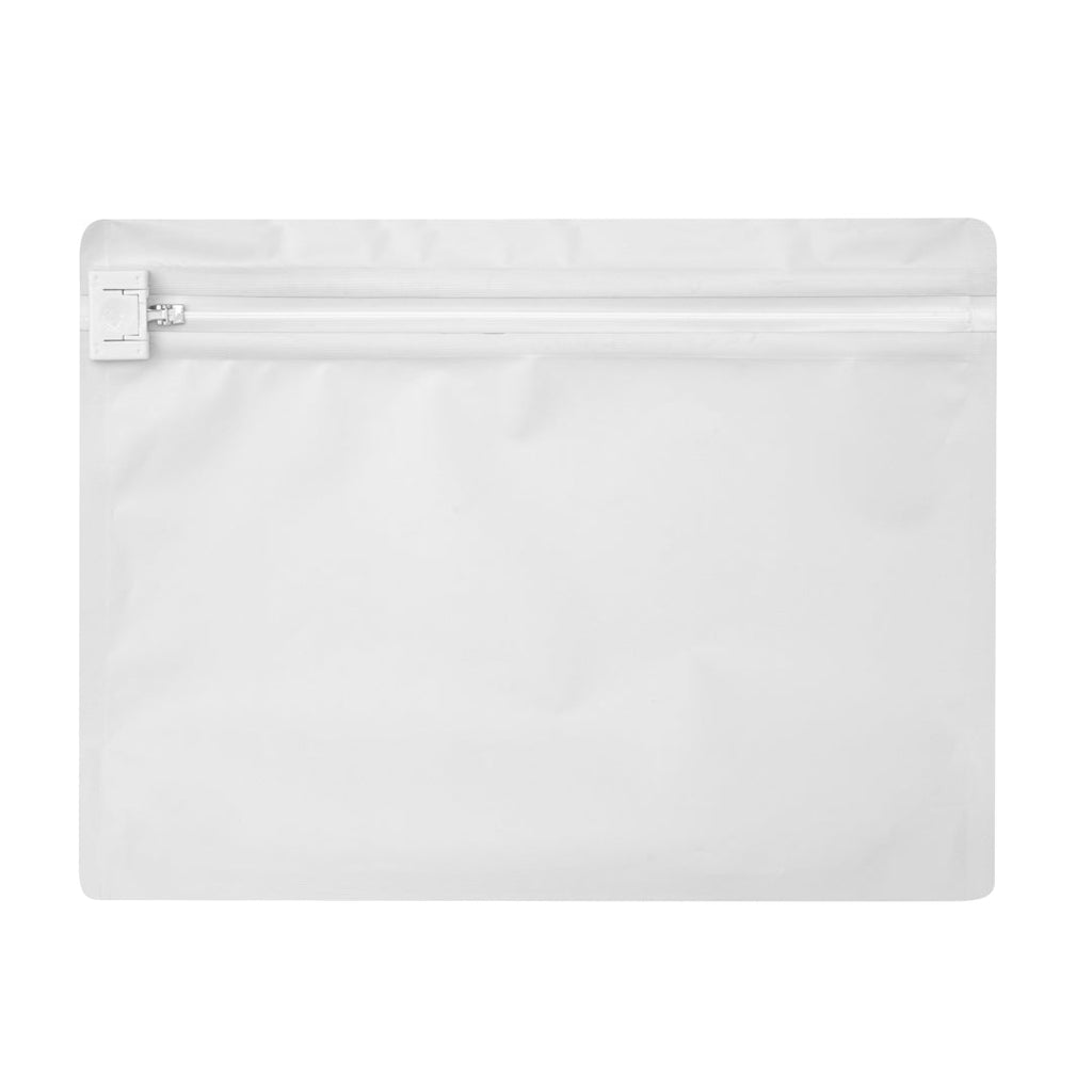 High Level White Plastic Locking Pouch - Child-Resistant - 12 1/4" x 4" x 9" - 10 count box