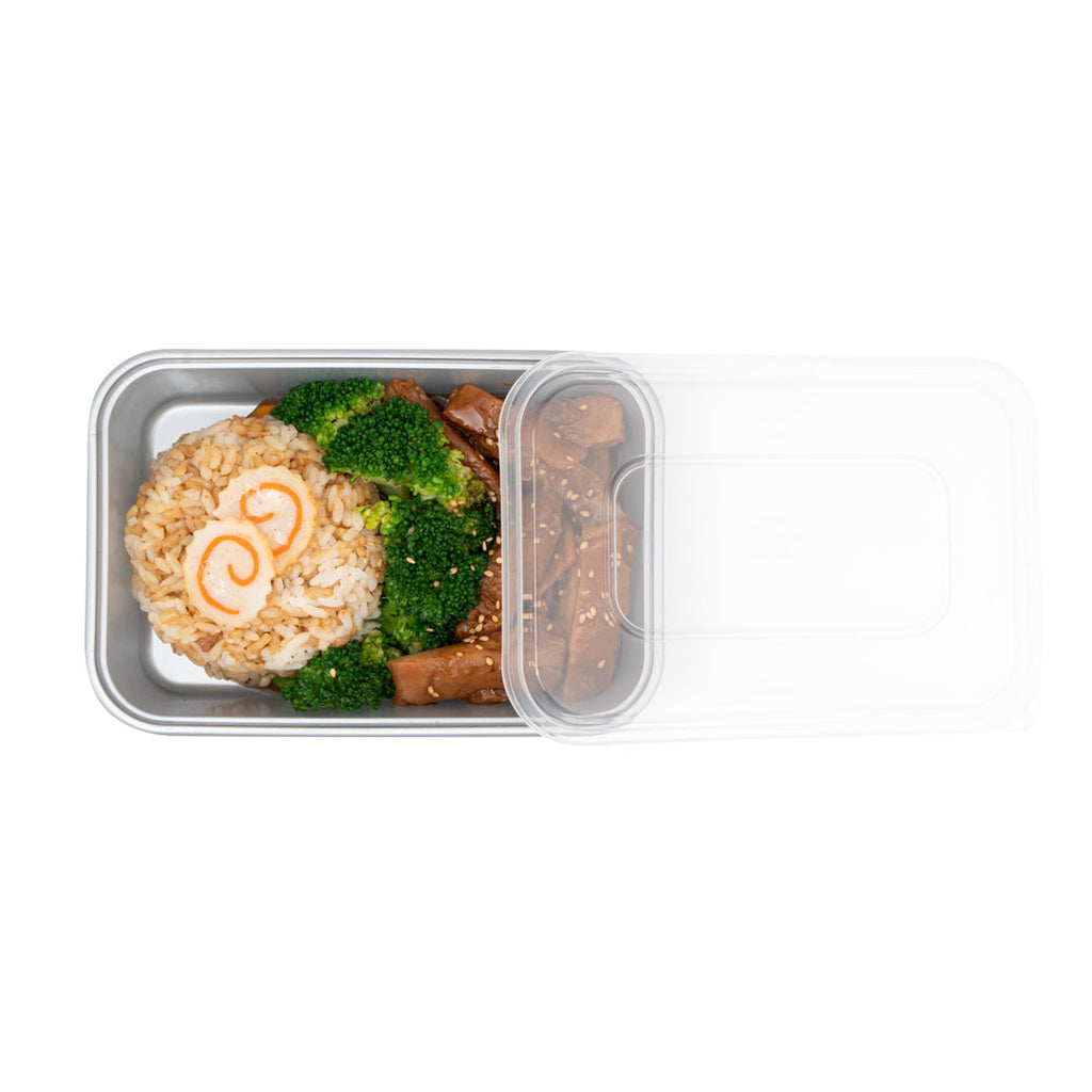 Futura 17 oz Silver Plastic Take Out Container - with Clear Lid, Microwavable - 6 3/4" x 4 1/2" x 2" - 100 count box