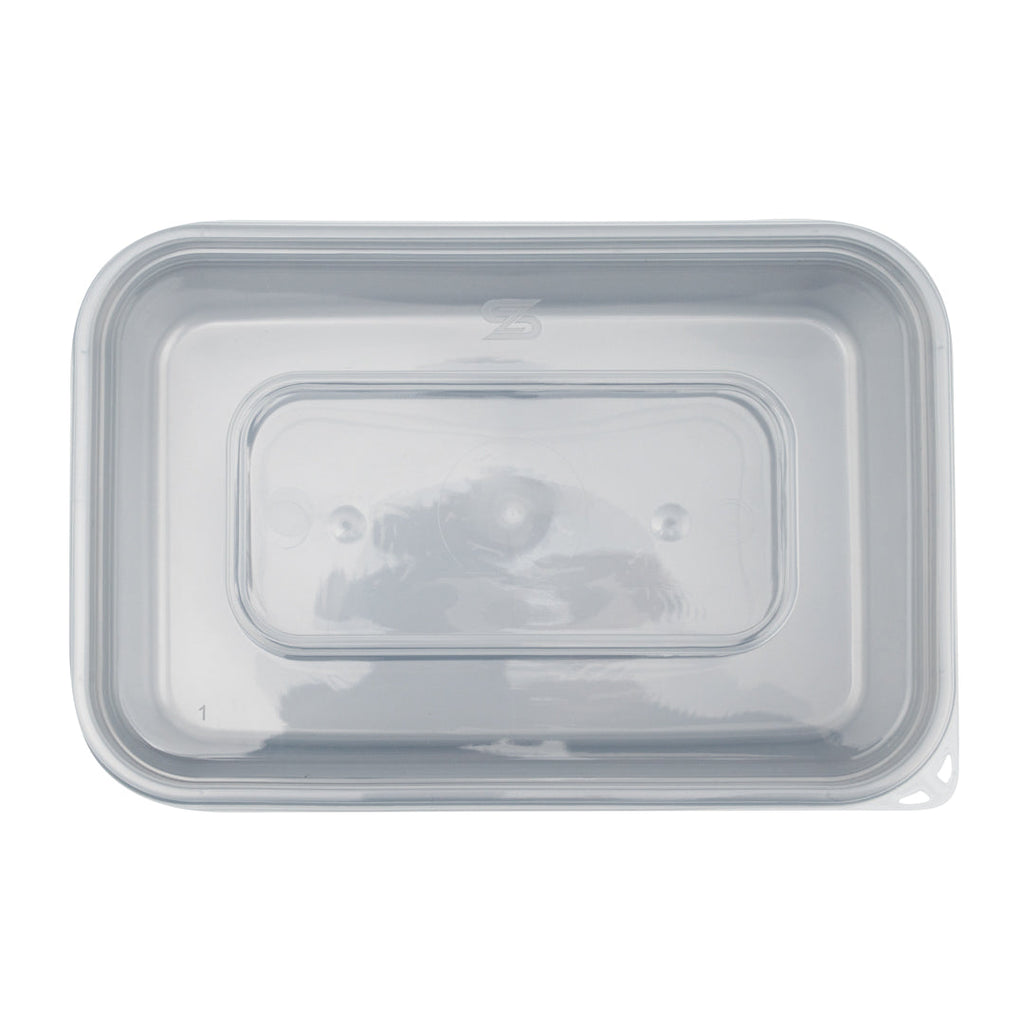 Futura 17 oz Silver Plastic Take Out Container - with Clear Lid, Microwavable - 6 3/4" x 4 1/2" x 2" - 100 count box