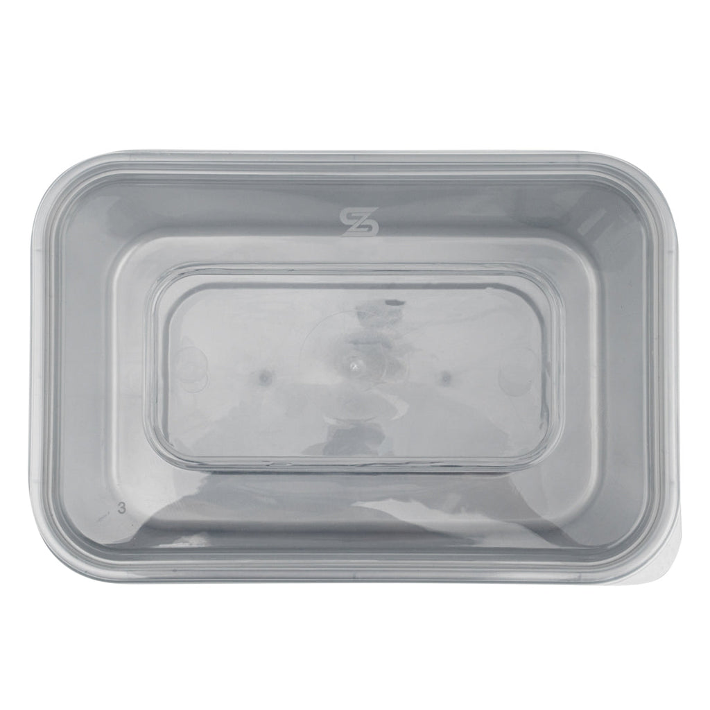 Futura 37 oz Silver Plastic Take Out Container - with Clear Lid, Microwavable, Inserts Available - 6 3/4" x 4 1/2" x 2 3/4" - 100 count box