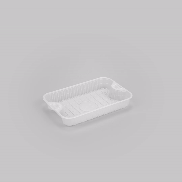 Futura 10 oz White Plastic Insert Tray - 1-Compartment, Fits 32 and 37 oz Containers, Microwavable - 6 1/2" x 4 1/4" x 1" - 100 count box