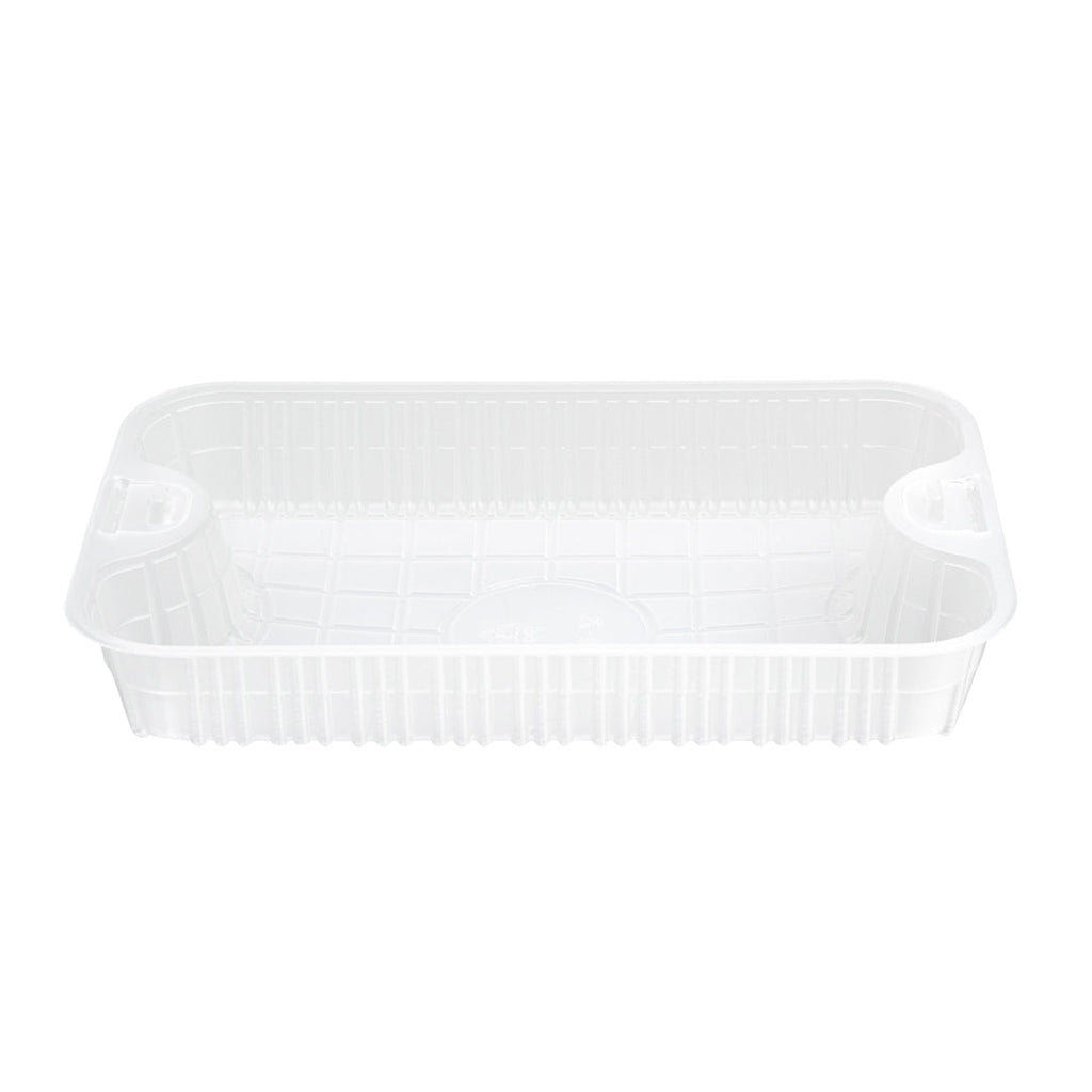 Futura 10 oz White Plastic Insert Tray - 1-Compartment, Fits 32 and 37 oz Containers, Microwavable - 6 1/2" x 4 1/4" x 1" - 100 count box