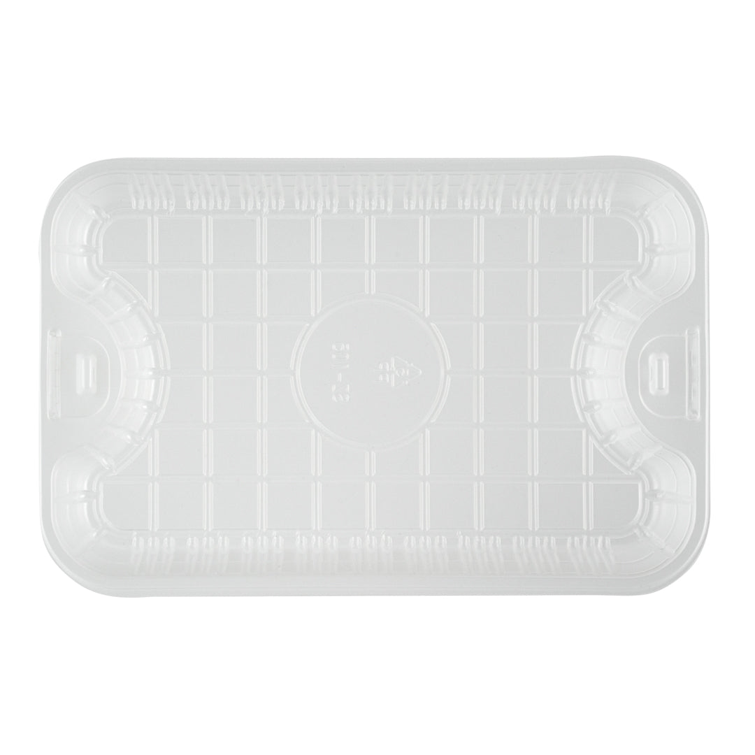 Futura 10 oz White Plastic Insert Tray - 1-Compartment, Fits 32 and 37 oz Containers, Microwavable - 6 1/2" x 4 1/4" x 1" - 100 count box