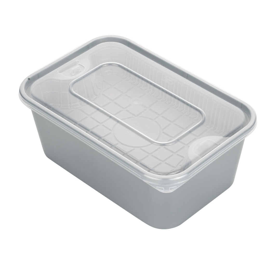 Futura 10 oz White Plastic Insert Tray - 1-Compartment, Fits 32 and 37 oz Containers, Microwavable - 6 1/2" x 4 1/4" x 1" - 100 count box