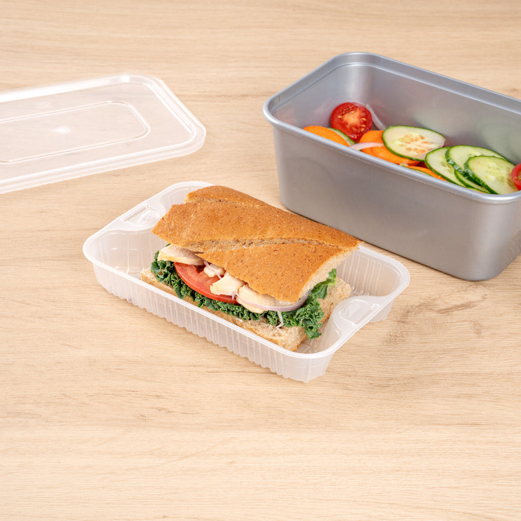 Futura 10 oz White Plastic Insert Tray - 1-Compartment, Fits 32 and 37 oz Containers, Microwavable - 6 1/2" x 4 1/4" x 1" - 100 count box