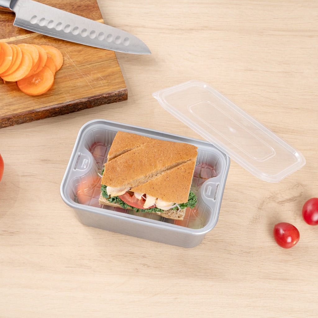 Futura 10 oz White Plastic Insert Tray - 1-Compartment, Fits 32 and 37 oz Containers, Microwavable - 6 1/2" x 4 1/4" x 1" - 100 count box