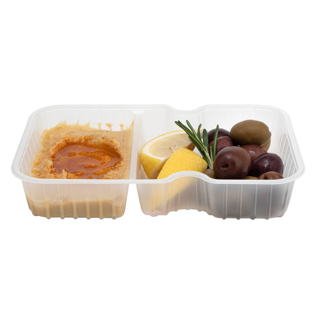 Futura 10 oz White Plastic Wide 2-Compartment Insert Tray - Fits 32 and 37 oz Containers, Microwavable - 100 count box