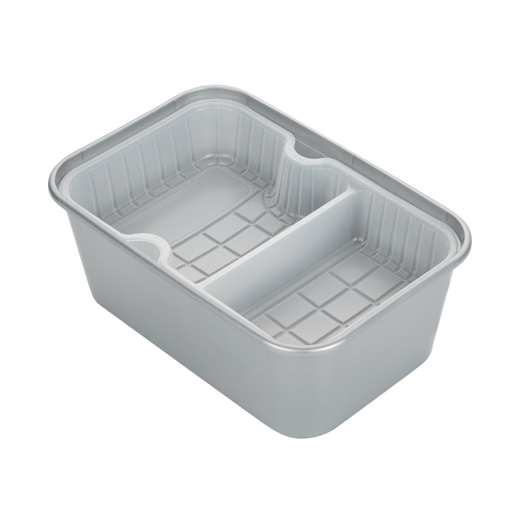 Futura 10 oz White Plastic Wide 2-Compartment Insert Tray - Fits 32 and 37 oz Containers, Microwavable - 100 count box