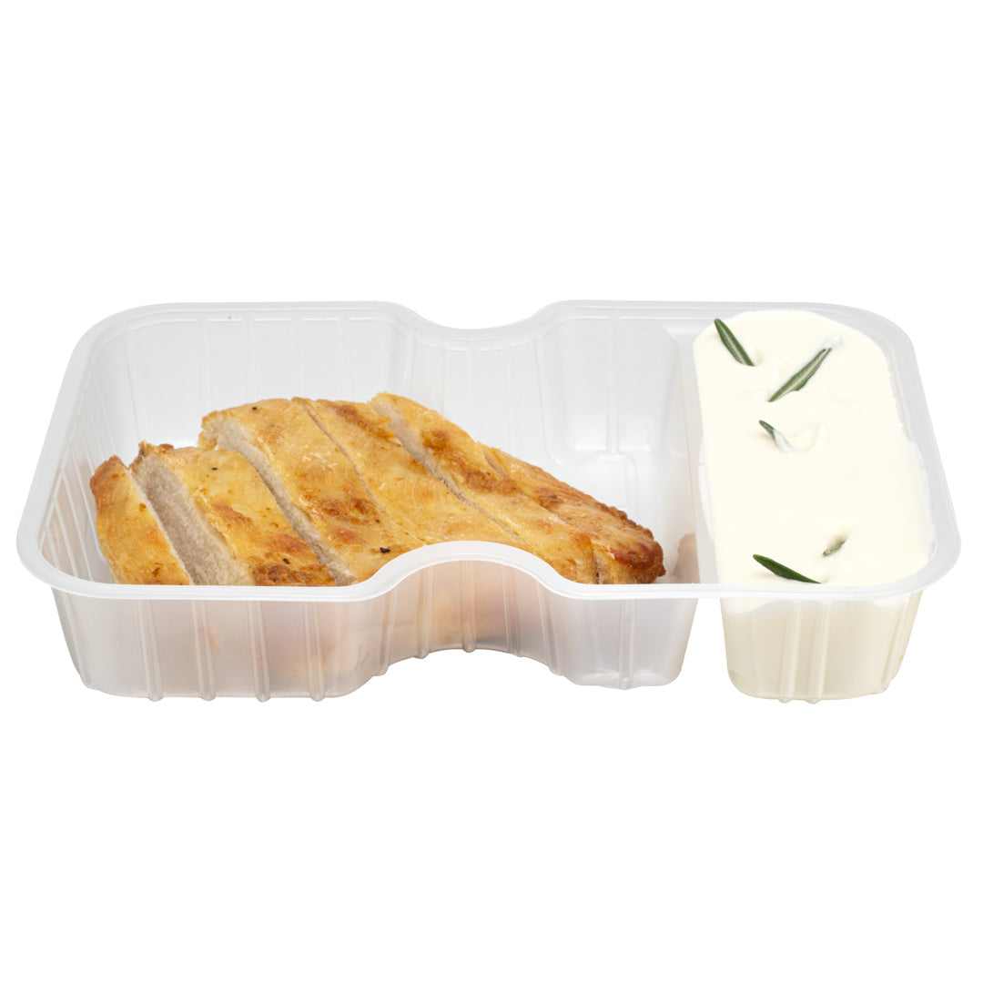 Futura 10 oz White Plastic Narrow 2-Compartment Insert Tray - Fits 32 and 37 oz Containers, Microwavable - 100 count box