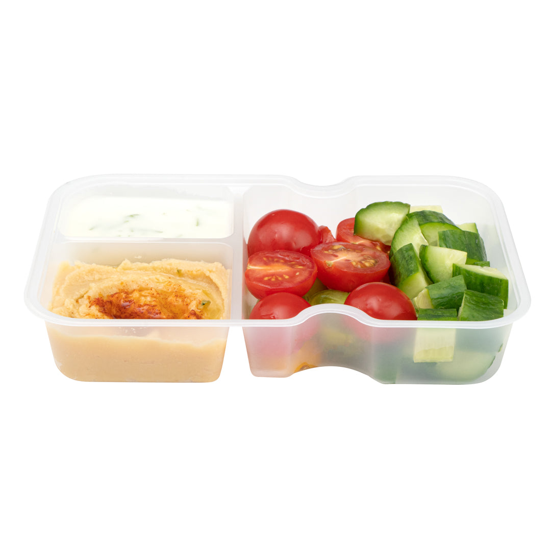 Futura 10 oz White Plastic 3-Compartment Insert Tray - Fits 32 and 37 oz Containers, Microwavable - 100 count box