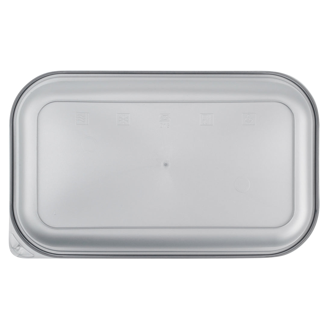 Futura 24 oz Silver Plastic Heavy Duty Container - with Frosted Lid, Microwavable, Inserts Available - 8 1/4" x 5" x 2 1/4" - 100 count box