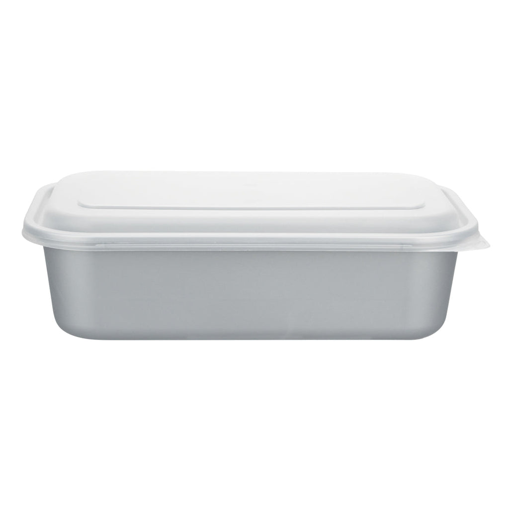 Futura 34 oz Silver Plastic Heavy Duty Container - with Frosted Lid, Microwavable, Inserts Available - 8 1/4" x 5" x 2 1/2" - 100 count box