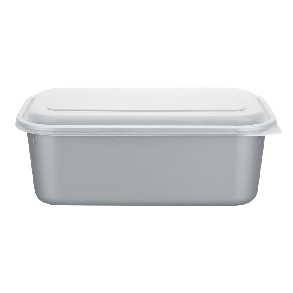 Futura 44 oz Silver Plastic Heavy Duty Container - with Frosted Lid, Microwavable, Inserts Available - 8 1/4" x 5" x 3 1/4" - 100 count box