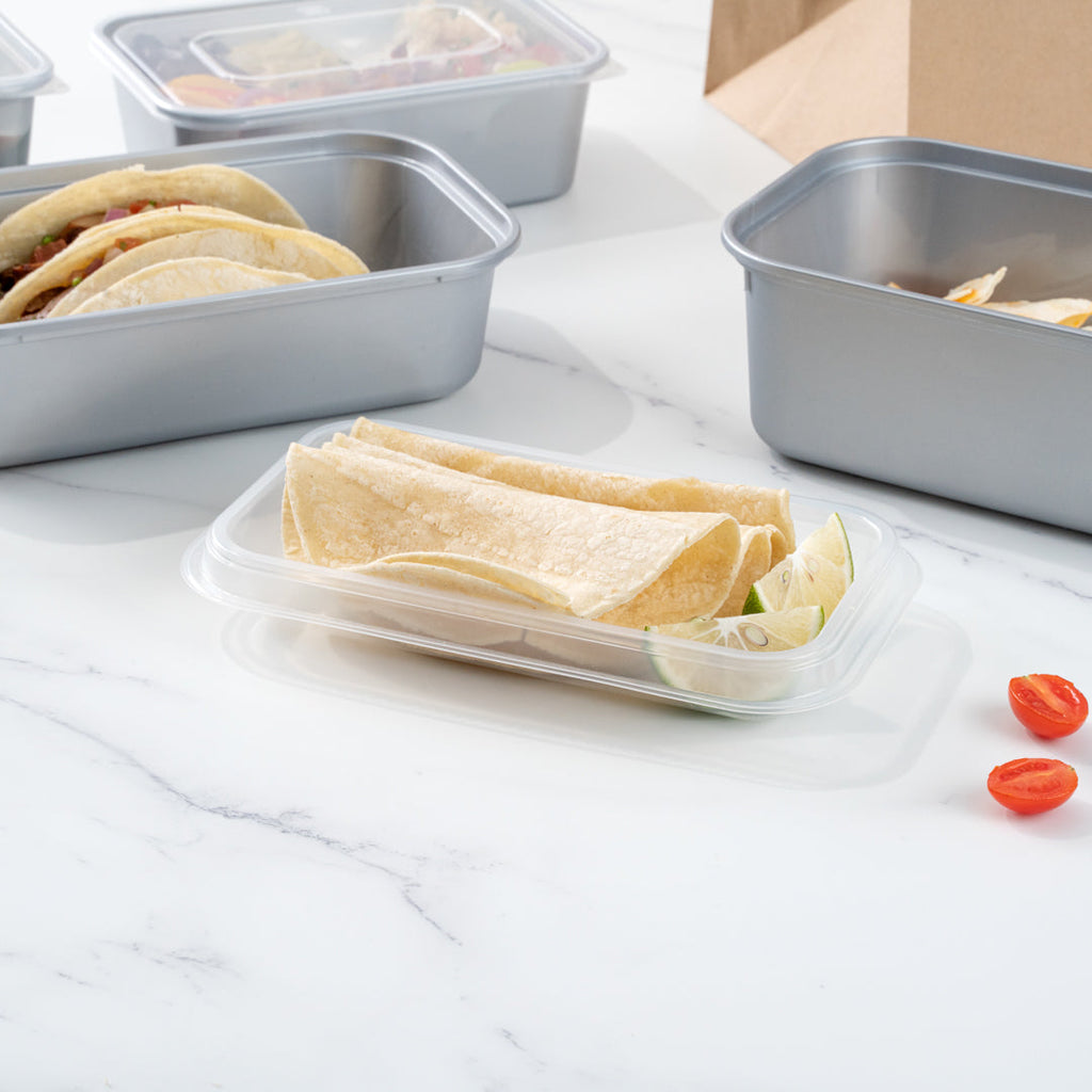 Futura 15 oz Clear Plastic Heavy Duty Insert Tray - Fits 24, 34 and 44 oz Containers, Microwavable - 100 count box