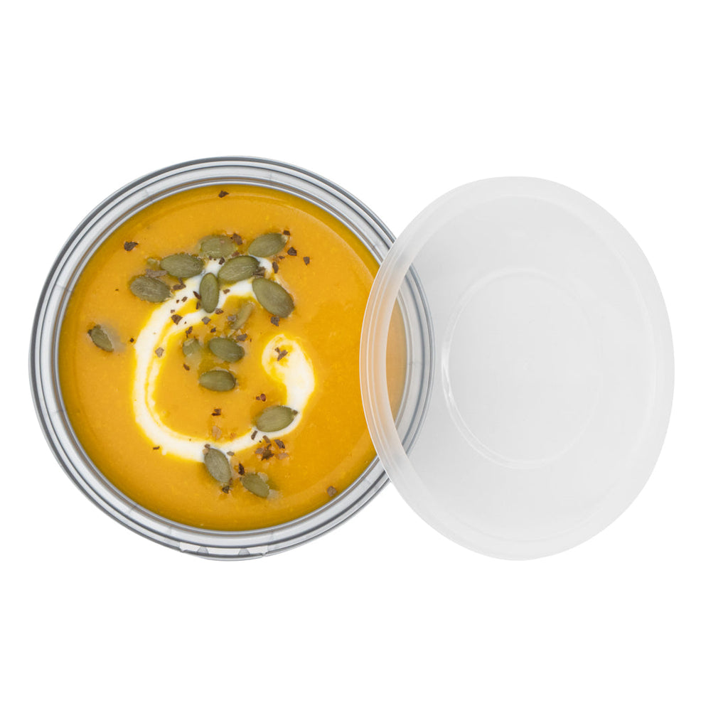 Futura 8 oz Silver Plastic Tamper-Evident Bowl - with Clear Lid, Microwavable - 4 1/4" x 3 1/4" x 1 3/4" - 100 count box