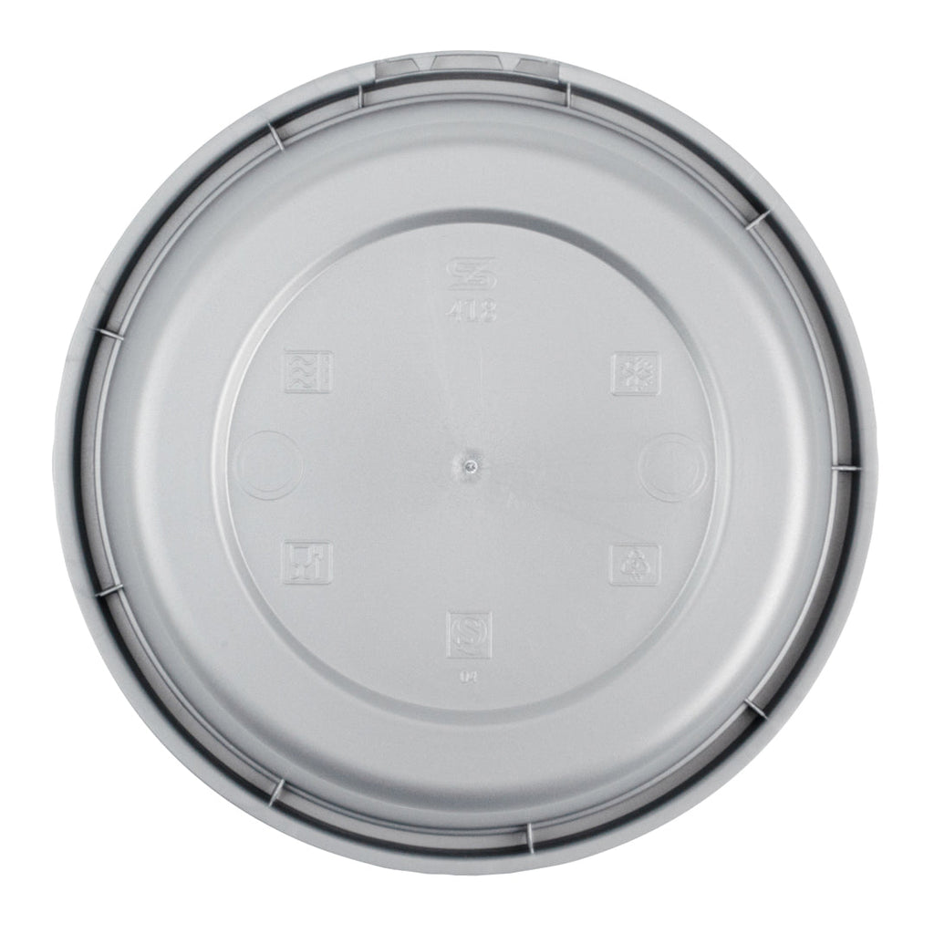 Futura 8 oz Silver Plastic Tamper-Evident Bowl - with Clear Lid, Microwavable - 4 1/4" x 3 1/4" x 1 3/4" - 100 count box