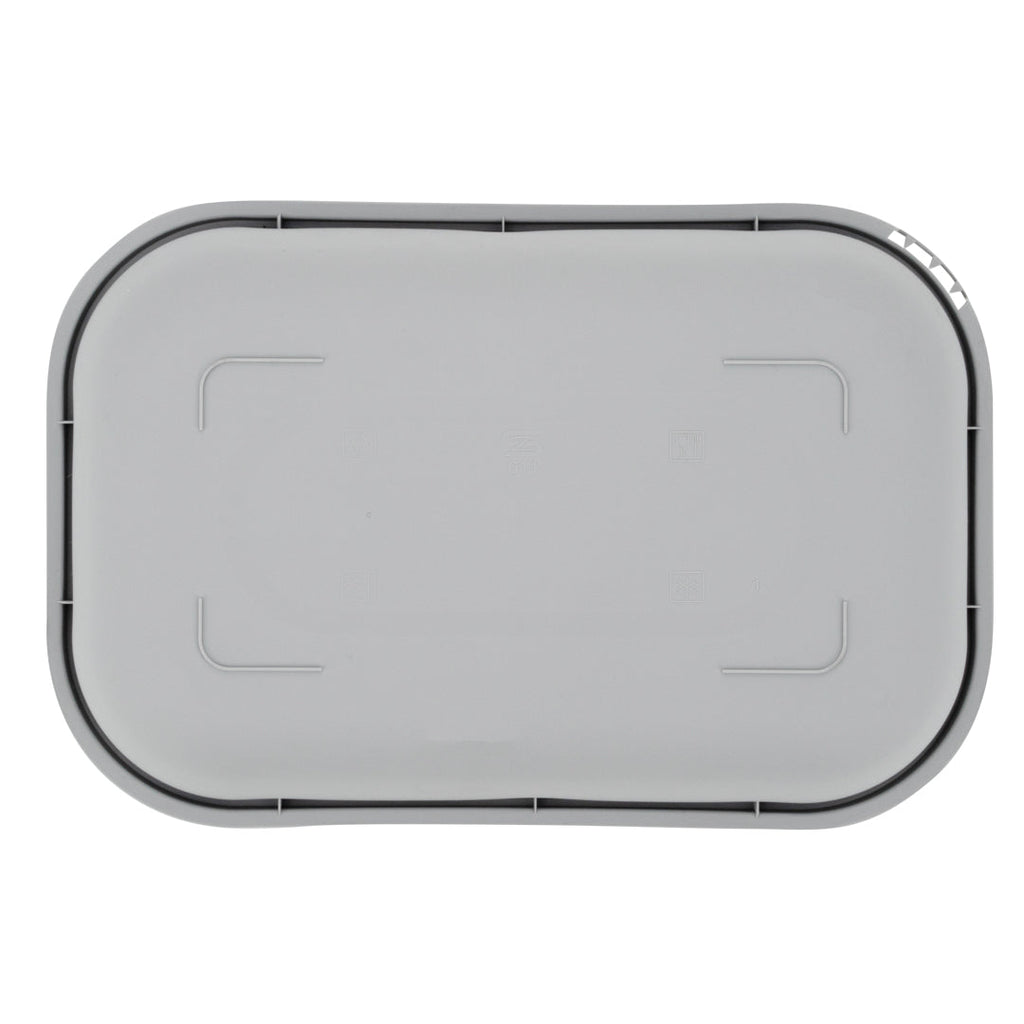 Futura 34 oz Matte Gray Plastic Tamper-Evident Take Out Container - with Lid, Microwavable - 8 3/4" x 6" x 2 1/4" - 100 count box