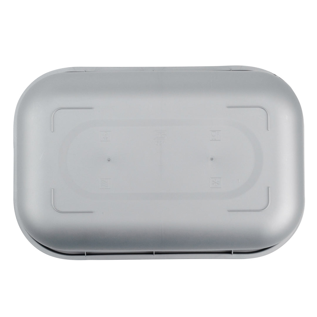 Futura 68 oz Matte Gray Plastic Tamper-Evident Take Out Container - with Lid, Microwavable - 8 3/4" x 6" x 3 3/4" - 100 count box