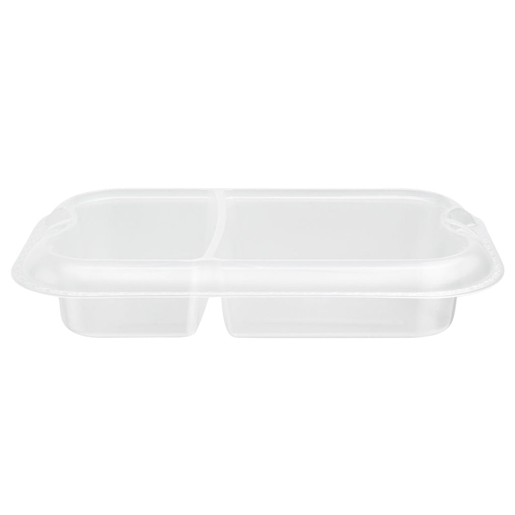Futura 17 oz Clear Plastic 2-Compartment Insert Tray - Fits 46 oz Container, Microwavable - 100 count box