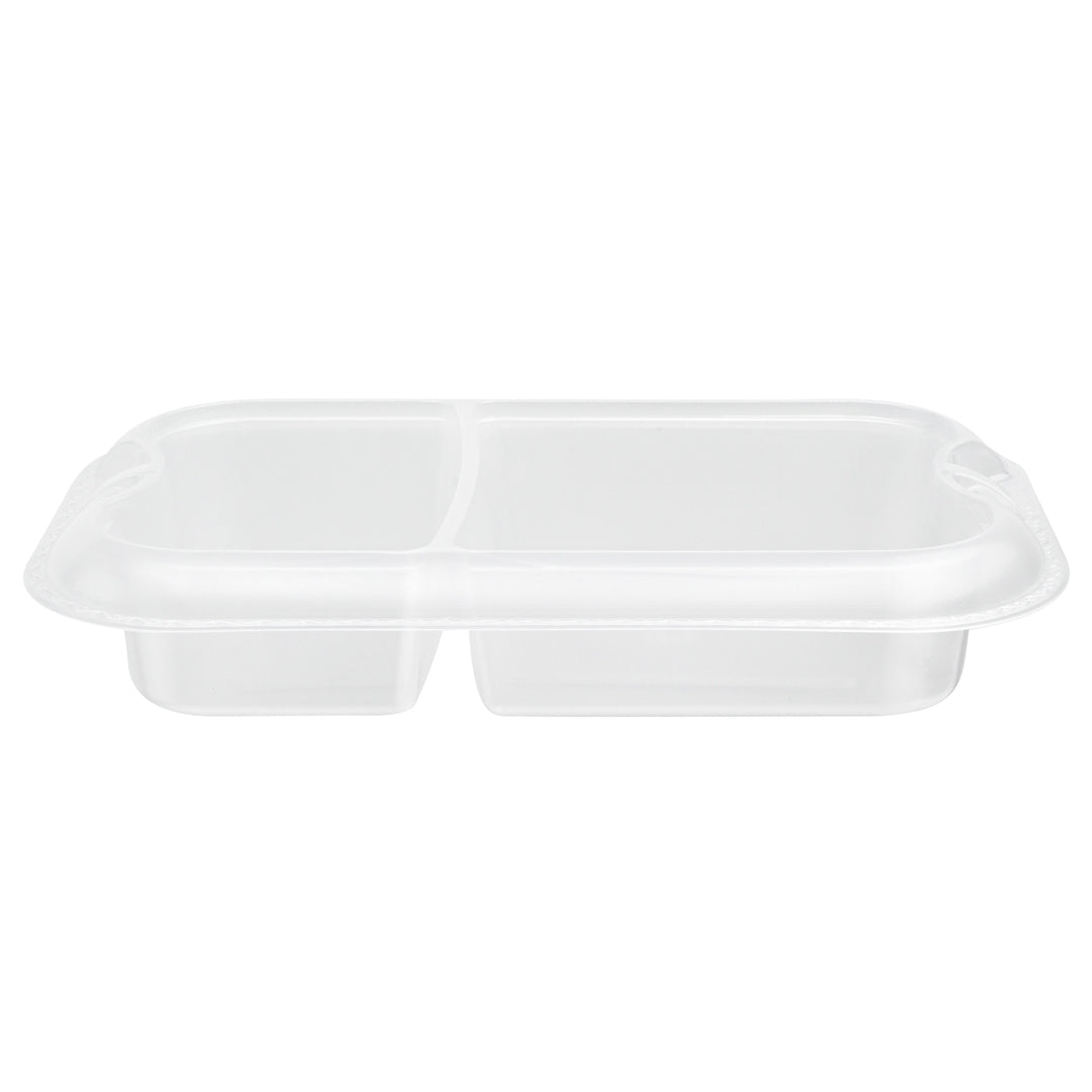Futura 17 oz Clear Plastic 2-Compartment Insert Tray - Fits 46 oz Container, Microwavable - 100 count box