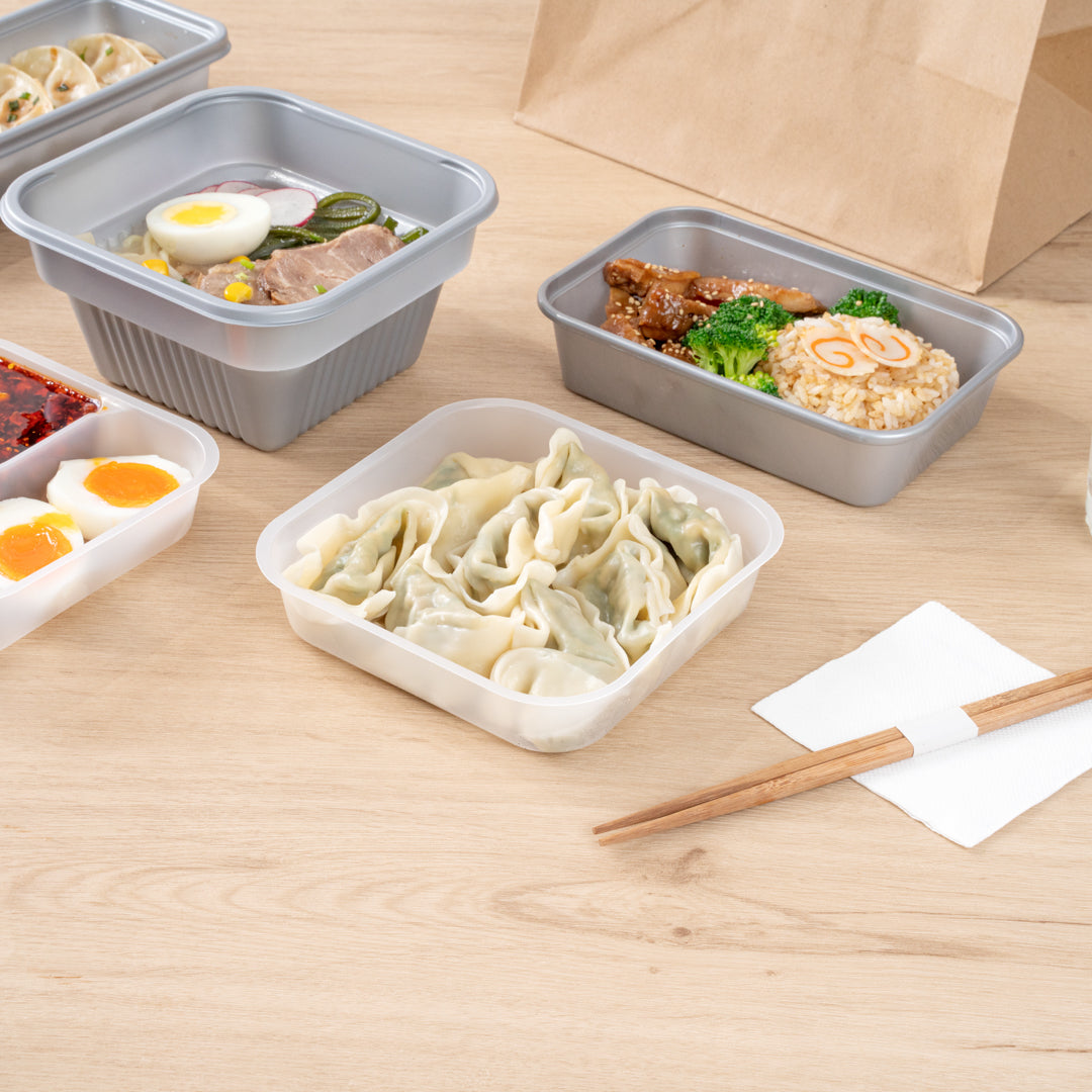 Futura 14 oz Clear Plastic Insert Tray - Fits 34 oz Bowl, Microwavable - 100 count box
