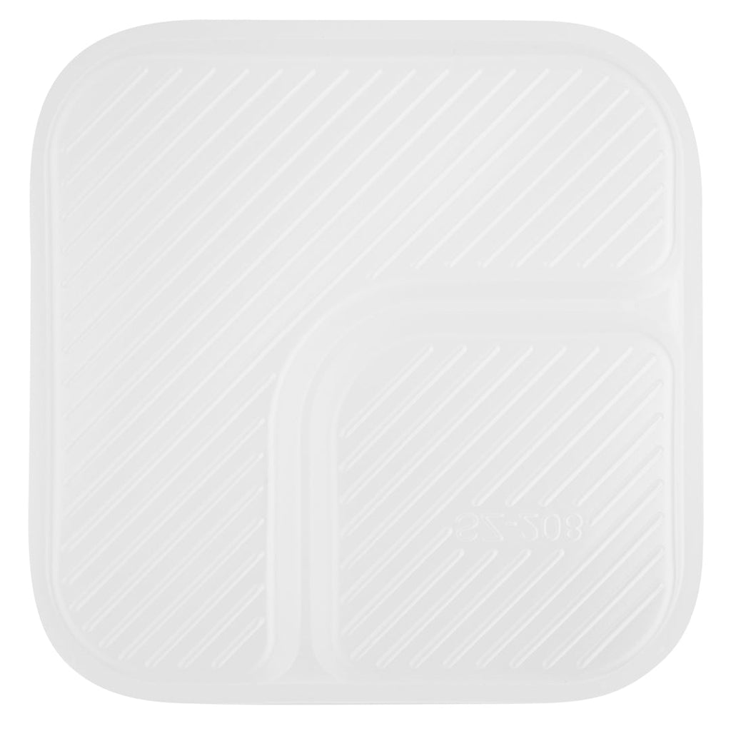 Futura 14 oz Clear Plastic 2-Compartment Insert Tray - Fits 34 oz Bowl, Microwavable - 100 count box