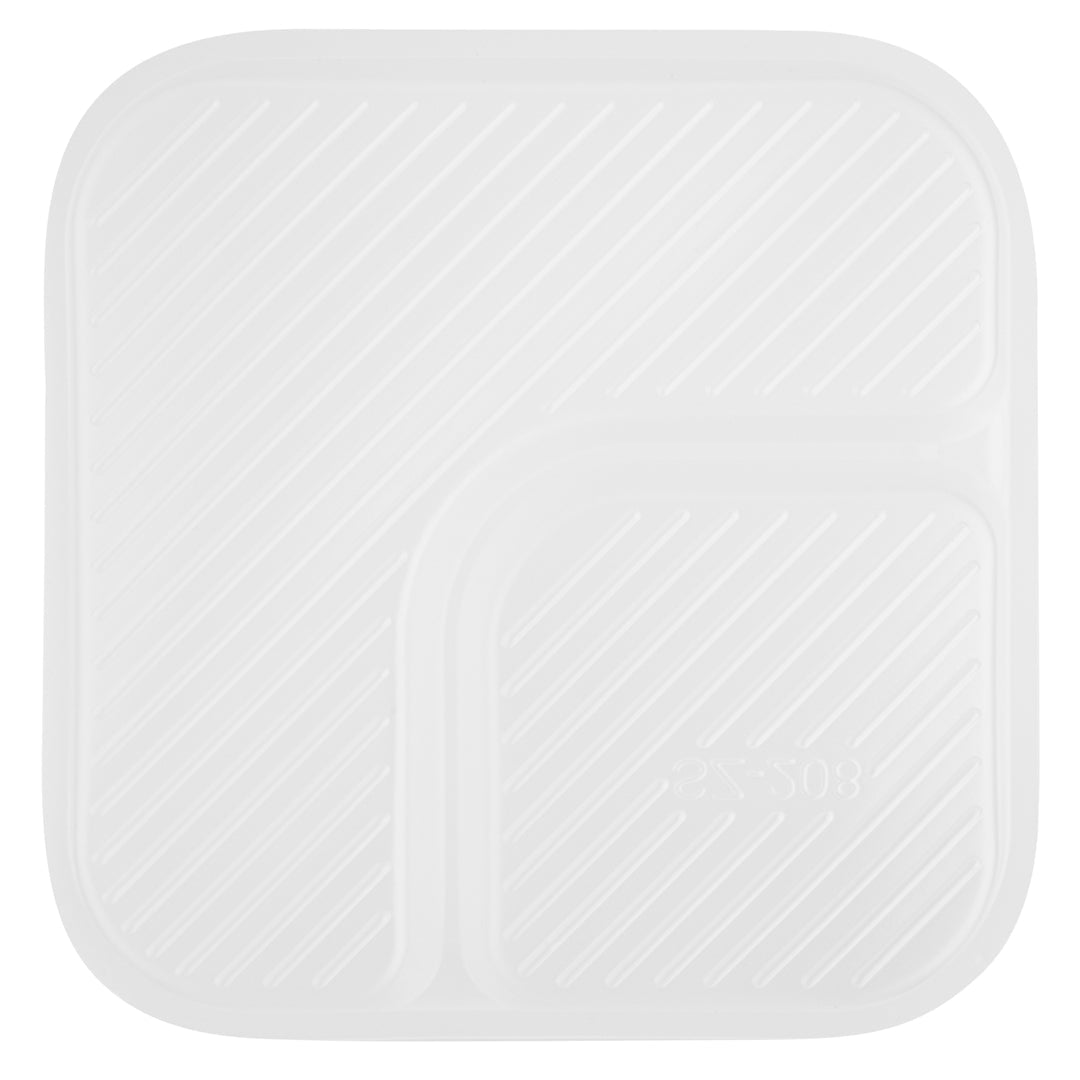 Futura 14 oz Clear Plastic 2-Compartment Insert Tray - Fits 34 oz Bowl, Microwavable - 100 count box