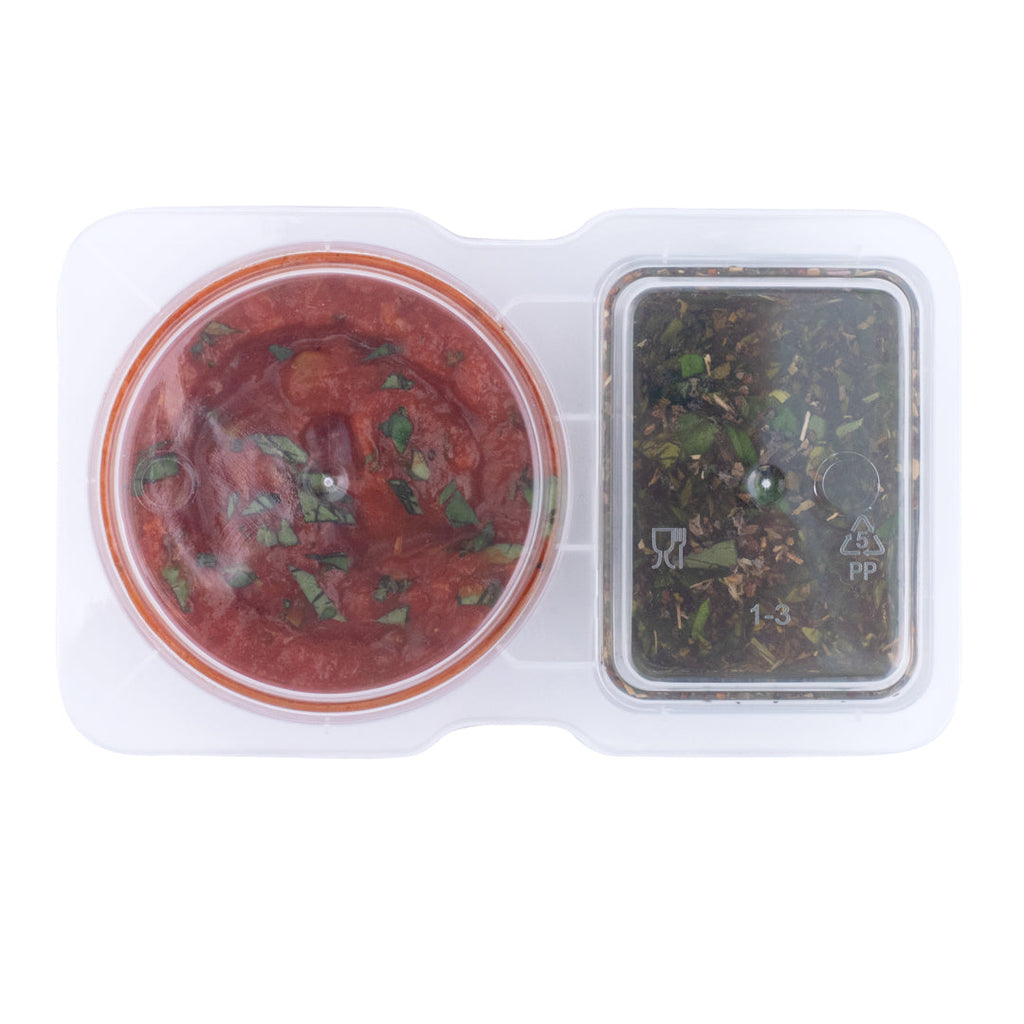 Futura 5 oz Clear Plastic Sauce Container - with Hinged Lid, 2-Compartment, Microwavable - 4" x 3 1/4" x 1" - 100 count box