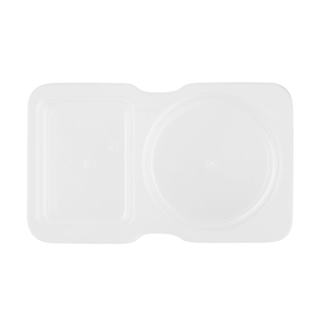 Futura 5 oz Clear Plastic Sauce Container - with Hinged Lid, 2-Compartment, Microwavable - 4" x 3 1/4" x 1" - 500 count box
