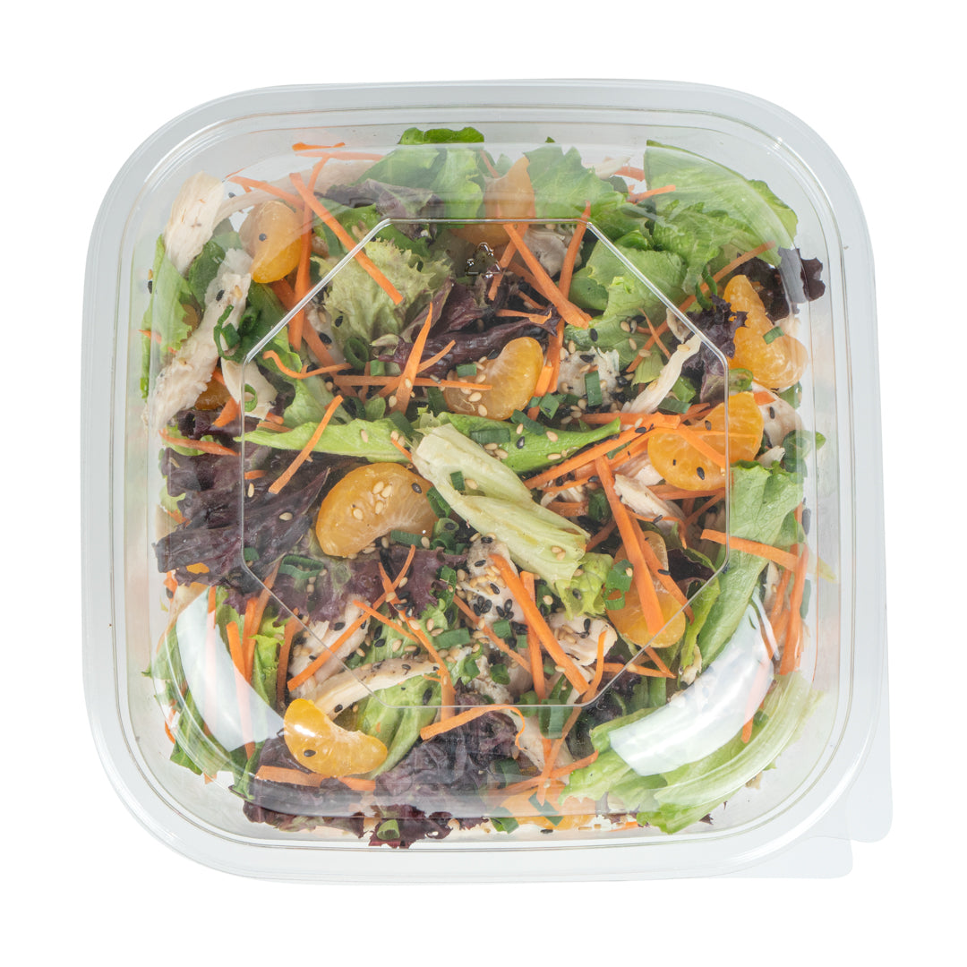 Thermo Tek 51 oz Square Clear Plastic Take Out Salad Bowl - with Lid, Anti-Fog - 7 1/2" x 7 1/2" x 4 1/4" - 100 count box
