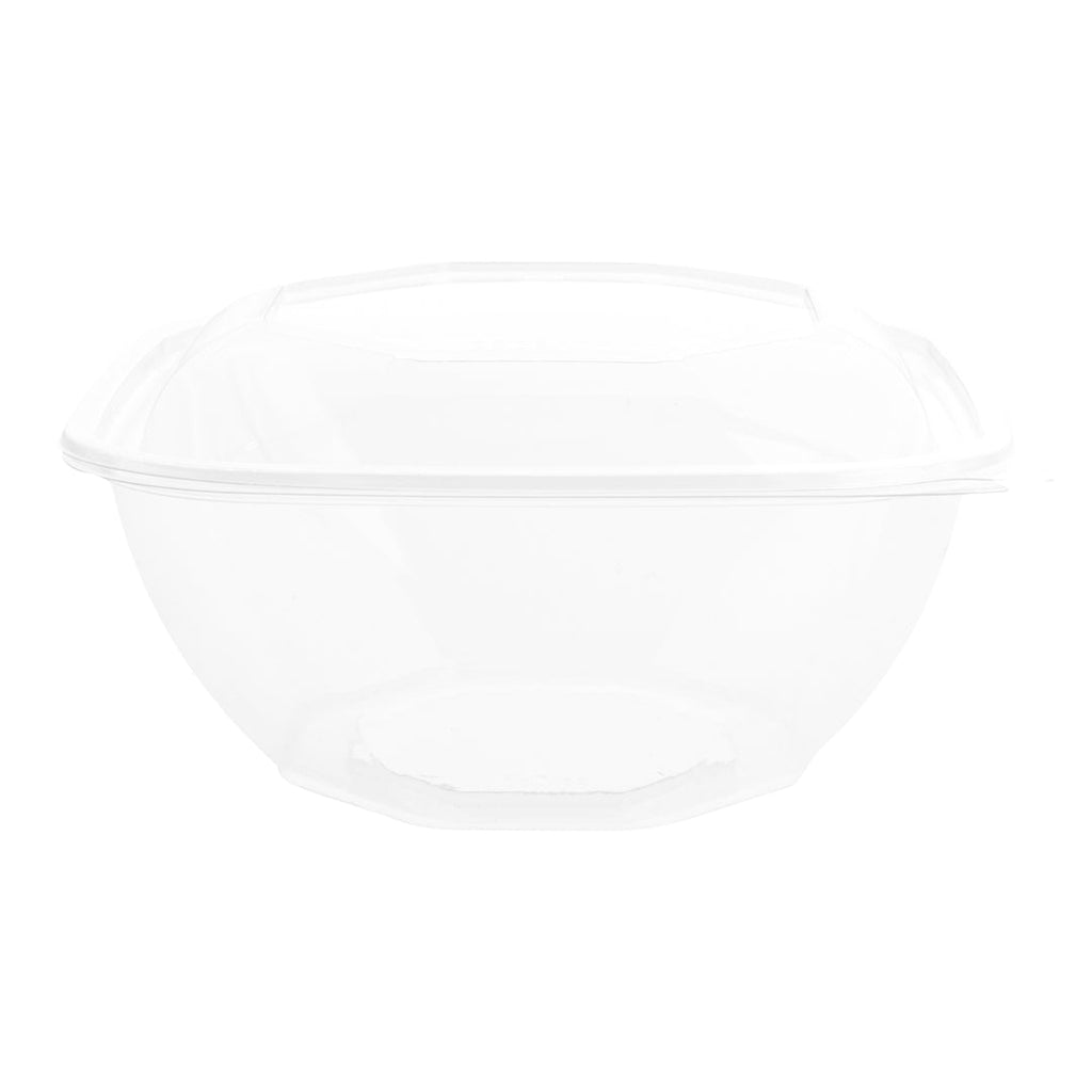 Thermo Tek 51 oz Square Clear Plastic Take Out Salad Bowl - with Lid, Anti-Fog - 7 1/2" x 7 1/2" x 4 1/4" - 100 count box