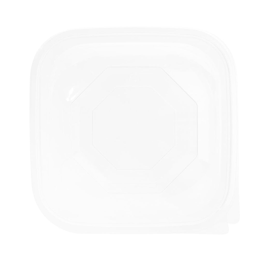 Thermo Tek 51 oz Square Clear Plastic Take Out Salad Bowl - with Lid, Anti-Fog - 7 1/2" x 7 1/2" x 4 1/4" - 100 count box