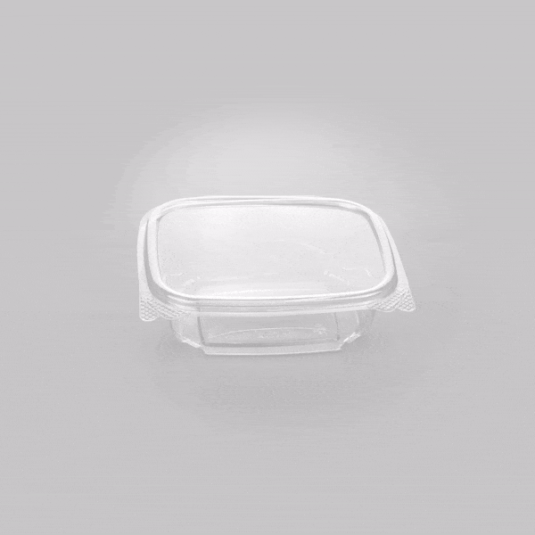 Thermo Tek 12 oz Rectangle Clear Plastic Deli / Snack Container - with Hinged Lid, Anti-Fog - 10" x 6" x 1 3/4" - 100 count box