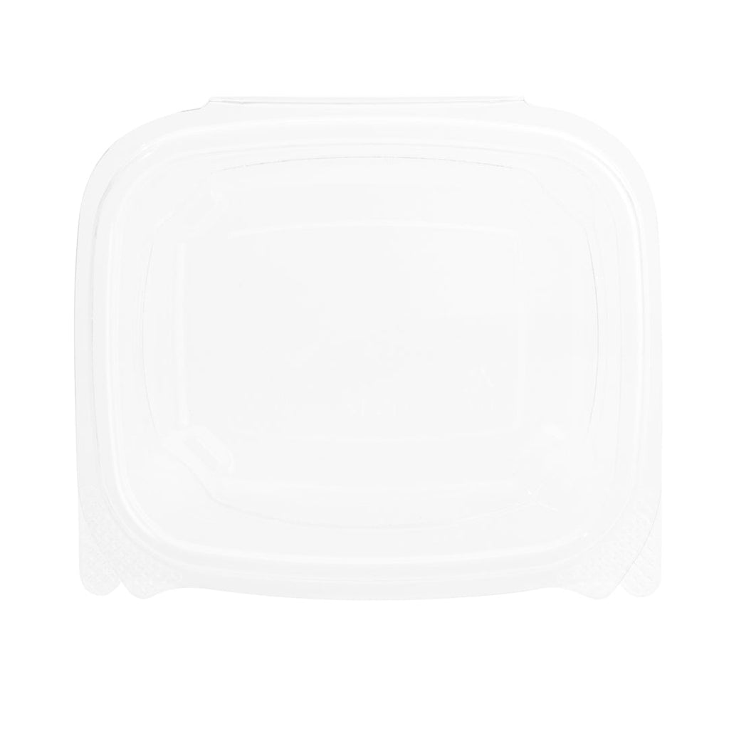 Thermo Tek 12 oz Rectangle Clear Plastic Deli / Snack Container - with Hinged Lid, Anti-Fog - 10" x 6" x 1 3/4" - 100 count box