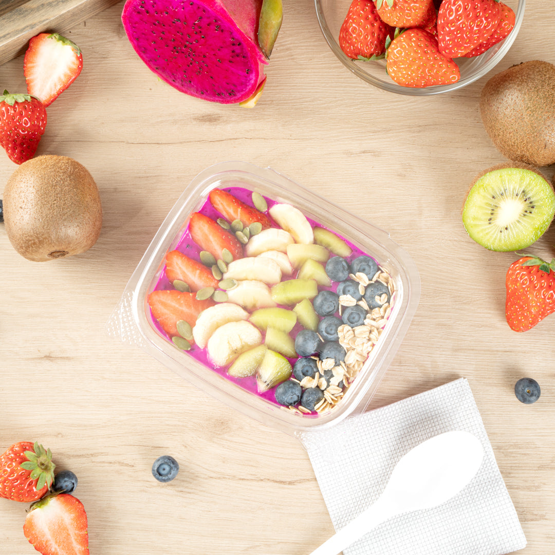 Thermo Tek 12 oz Rectangle Clear Plastic Deli / Snack Container - with Hinged Lid, Anti-Fog - 10" x 6" x 1 3/4" - 100 count box