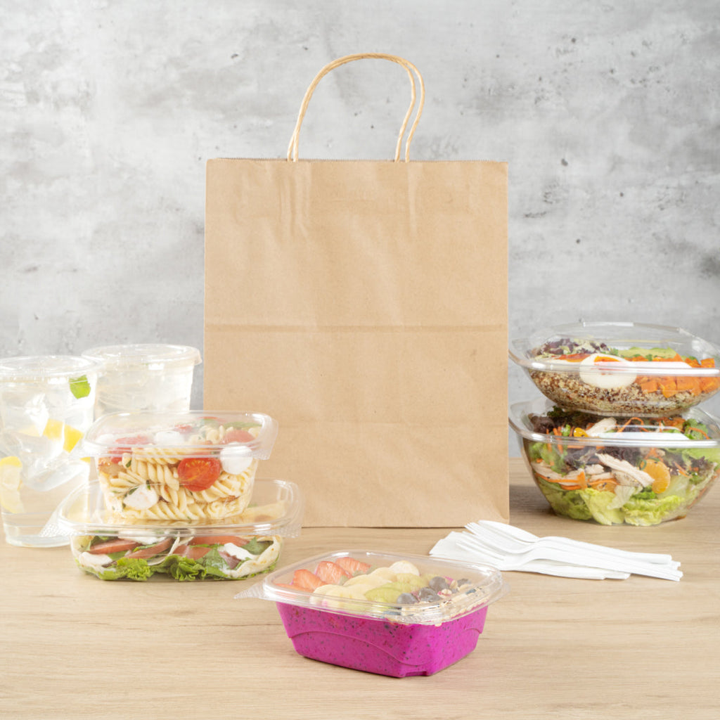 Thermo Tek 12 oz Rectangle Clear Plastic Deli / Snack Container - with Hinged Lid, Anti-Fog - 10" x 6" x 1 3/4" - 100 count box