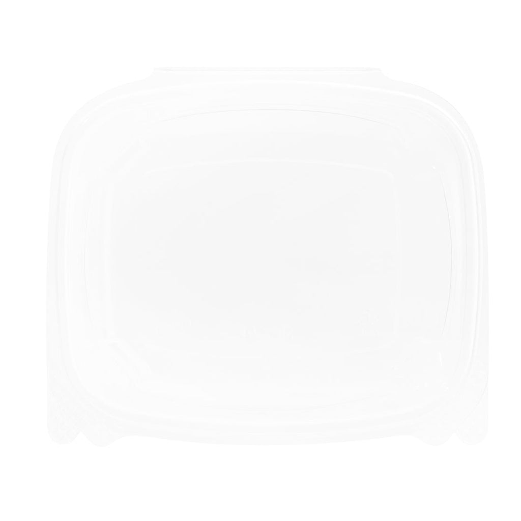 Thermo Tek 24 oz Rectangle Clear Plastic Deli / Snack Container - with Hinged Lid, Anti-Fog - 7 1/2" x 5 1/2" x 2" - 100 count box
