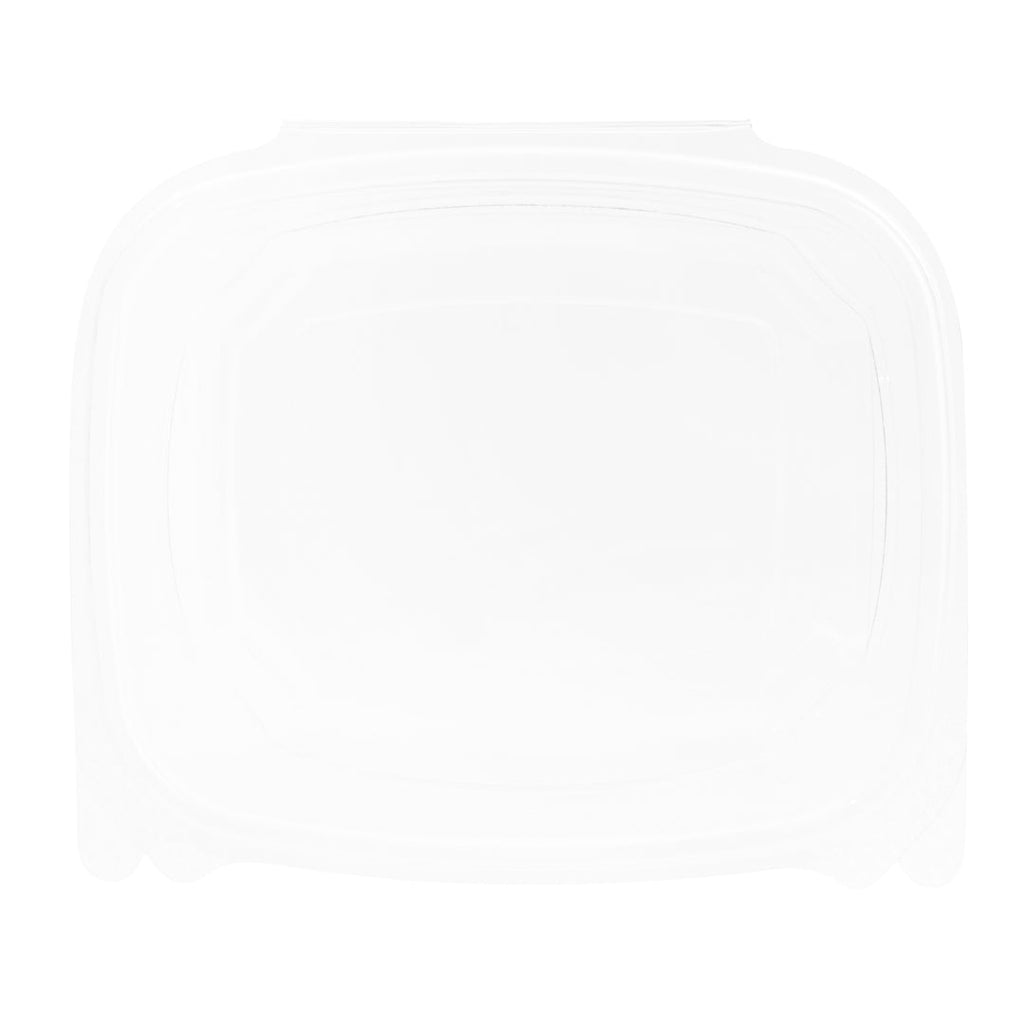 Thermo Tek 32 oz Rectangle Clear Plastic Deli / Snack Container - with Hinged Lid, Anti-Fog - 7 1/2" x 6 1/4" x 2 3/4" - 100 count box