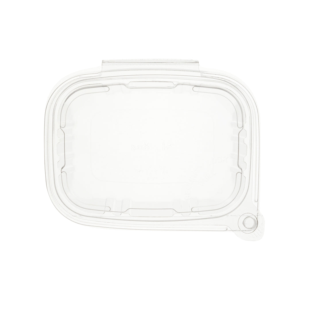 Tamper Tek 8 oz Rectangle Clear Plastic Container - with Hinged Lid, Tamper-Evident - 4 3/4" x 6" x 1 1/4" - 100 count box