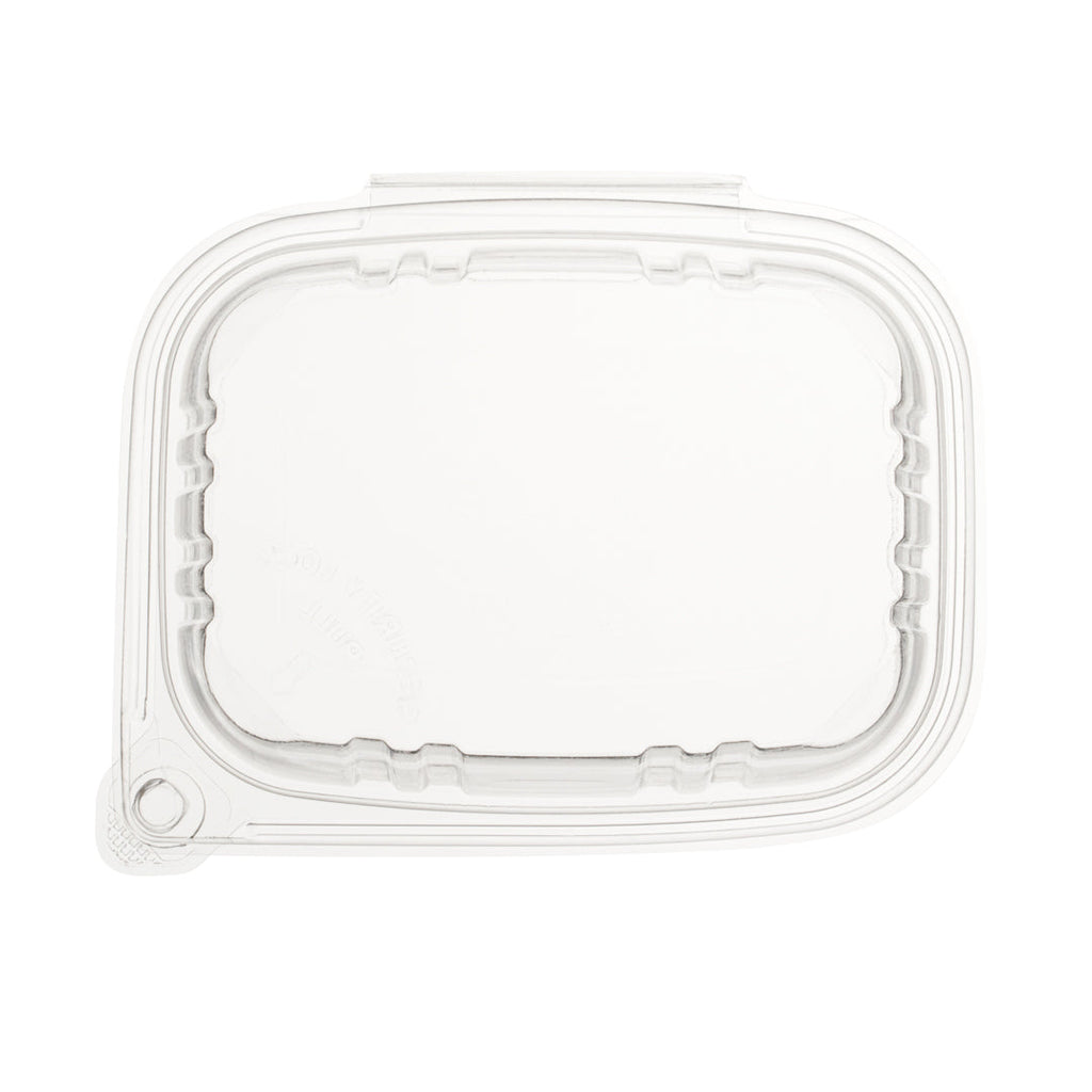 Tamper Tek 12 oz Rectangle Clear Plastic Container - with Hinged Lid, Tamper-Evident - 4 3/4" x 6" x 1 1/2" - 100 count box