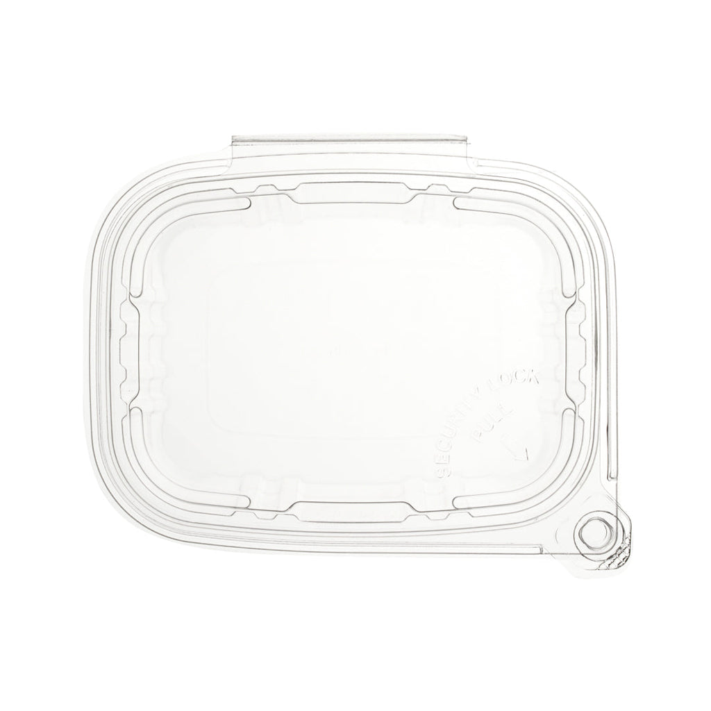Tamper Tek 16 oz Rectangle Clear Plastic Container - with Hinged Lid, Tamper-Evident - 4 3/4" x 6" x 2" - 100 count box