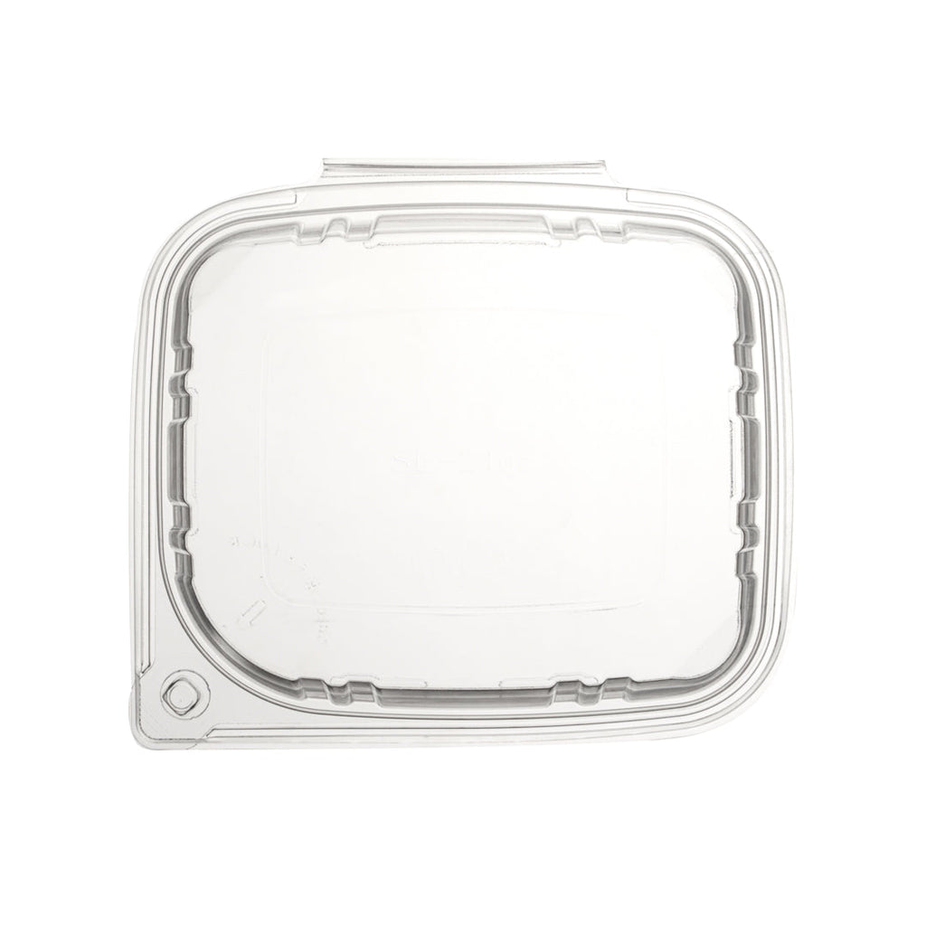 Tamper Tek 24 oz Rectangle Clear Plastic Container - with Hinged Lid, Tamper-Evident - 6 1/2" x 4 1/2" x 2" - 100 count box