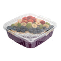 Tamper Tek 48 oz Rectangle Clear Plastic Container - with Hinged Lid, Tamper-Evident - 8 1/4" x 7 1/2" x 2 3/4" - 100 count box
