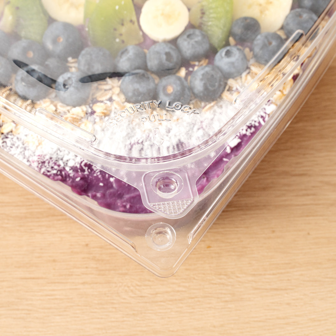 Tamper Tek 48 oz Rectangle Clear Plastic Container - with Hinged Lid, Tamper-Evident - 8 1/4" x 7 1/2" x 2 3/4" - 100 count box