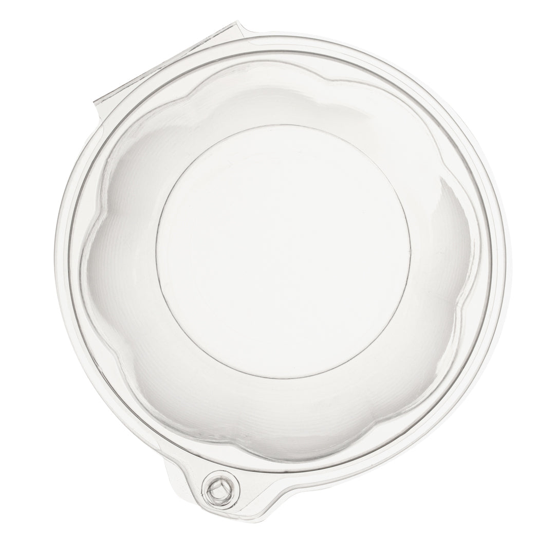 Tamper Tek 24 oz Round Clear Plastic Bowl - with Hinged Lid, Tamper-Evident - 7" x 7" x 2 3/4" - 100 count box