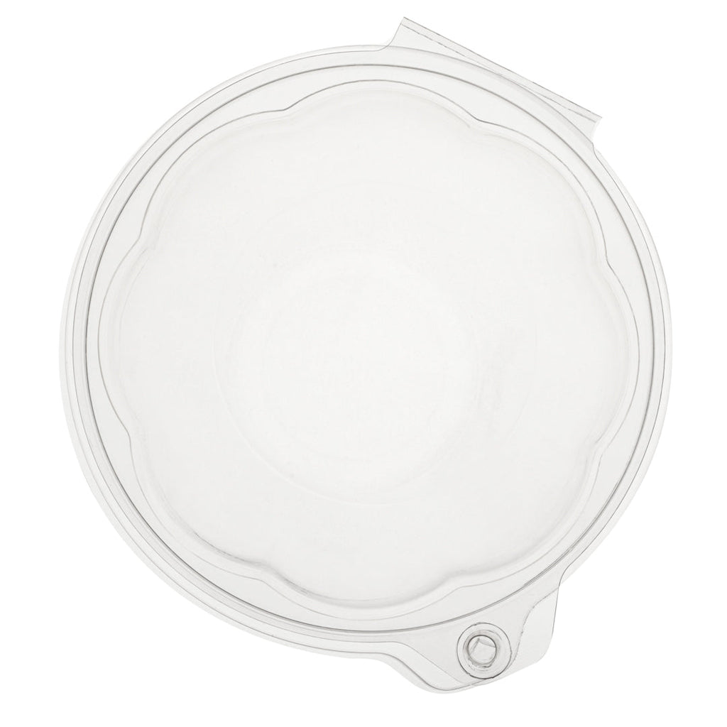 Tamper Tek 24 oz Round Clear Plastic Bowl - with Hinged Lid, Tamper-Evident - 7" x 7" x 2 3/4" - 100 count box