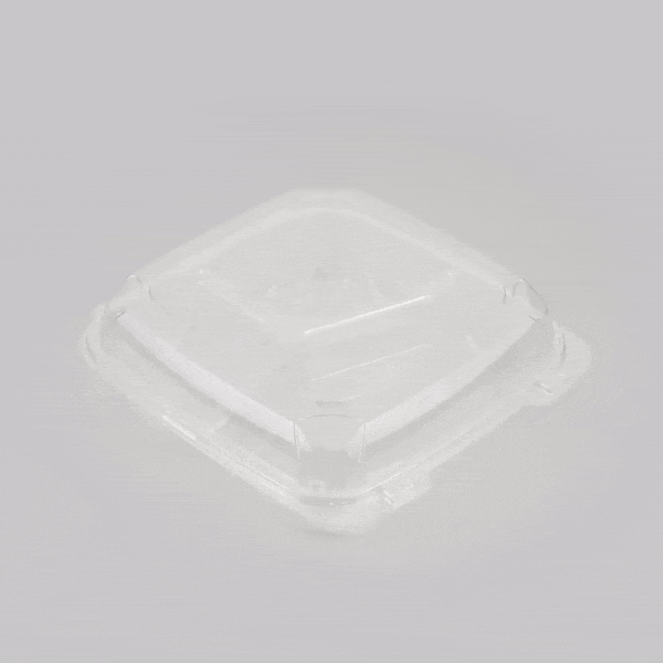 Thermo Tek 41 oz Rectangle Clear Plastic Clamshell Container - 3-Compartment, Anti-Fog - 9" x 8 1/4" x 2 1/2" - 100 count box