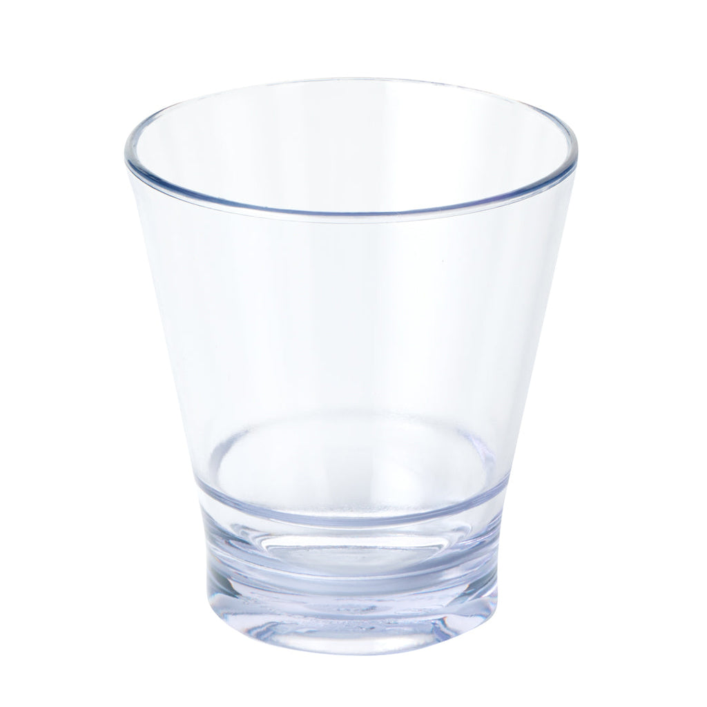 Bev Tek 9 oz SAN Plastic Old Fashioned Glass - Stackable - 3 1/2" x 3 1/2" x 3 3/4" - 12 count box